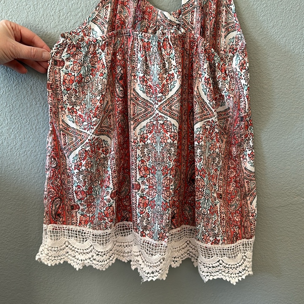 Zoe & Rose summer boho top, Women’s S. Beautiful neck/back detail, lace … - Picture 3 of 9